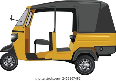 Tuk tuk from the side design , White background