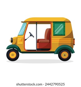 Tuk tuk, that's a asian traditional transportation for taxi and tourism symbol icon in cartoon flat illustration vector isolated in white background