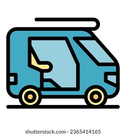 Tuk tricycle icon outline vector. Indian bike. Asian bicycle color flat