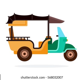 Tuk -Tuks taxi vector flat material design isolated on white
