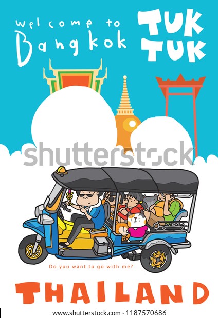 Tuk Tuk Welcome to\
Thailand Bangkok Poster