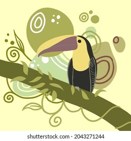 tukan toco bird aesthetic abstract illustration