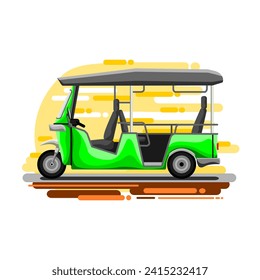 Tuktuk design illustration isolated on white background, vector art 