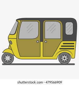 tuktuk with door vector illustration