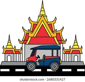 Tuk-tuk frente al templo