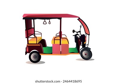 Tuktuk indian rickshaw car illustration.