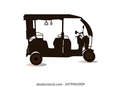 Tuktuk Indian rickshaw car silhouette