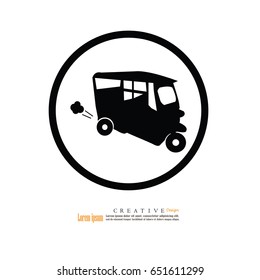 TUK-TUK is the name of Thailand.tuktuk thailand.vector illustration.