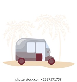 tuk-tuk vector illustration. indian auto rickshaw concept. delhi auto. Isolated on a white background.