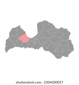 Tukums district map, administrative division of Latvia. Vector illustration.