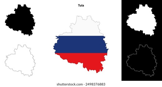 Tula blank outline map set