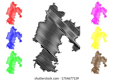 Tula City (Russian Federation, Russia) map vector illustration, scribble sketch City of Tula map