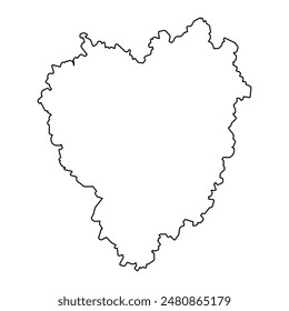 Mapa del óblast de Tula, división administrativa de Rusia. Ilustración vectorial.