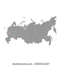 Tula Oblast map, administrative division of Russia. Vector illustration.