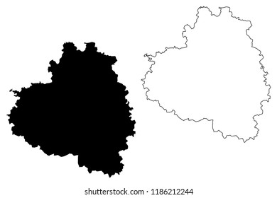 Tula Oblast (Russia, Subjects of the Russian Federation, Oblasts of Russia) map vector illustration, scribble sketch Tula Oblast map