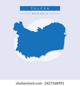 Tulcea County (Administrative divisions of Romania, Sud-Est development region) map vector illustration, scribble sketch Tulcea map