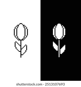 tulip 8 bit flower Pixel art 8-bit for game