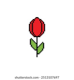 tulip 8 bit flower Pixel art 8-bit for game