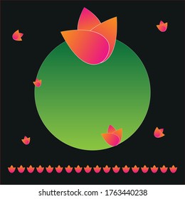 Tulip background design. Beautiful text area. Floral greeting card design.