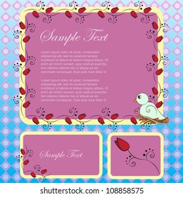 tulip and bird cards