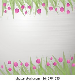 Tulip border frame. Vector illustration.