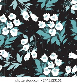 Tulip Bouquet Springtime Bliss Night Dream Pattern can be use for background and apparel design