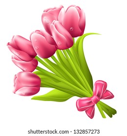 Tulip bouquet. Vector