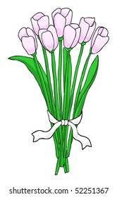 tulip bouquet, vector