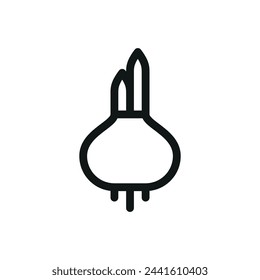 Tulip bulb isolated icon, flower bulb vector symbol with editable stroke