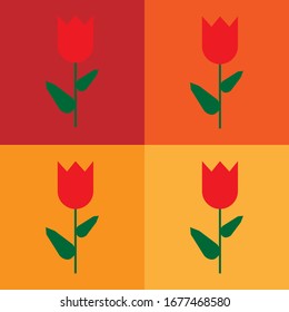 Tulip. Bunch of flowers. Happy Mother's day. Isolated tulips on white background