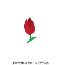 Tulip cartoon vector, icon on a white background
