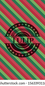 Tulip christmas colors emblem. Vector Illustration. Detailed.