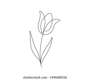 Tulip Continuous Line Drawing Art Minimalist Stock Vector (Royalty Free ...