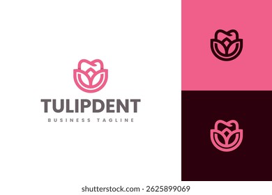 tulip dental vector logo design
