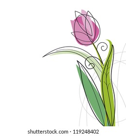 Tulip design on white background