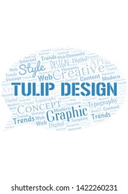 Tulip Design word cloud. Wordcloud made with text only.