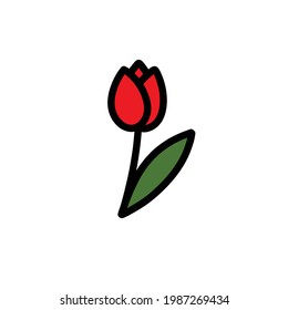 tulip doodle icon, vector illustration