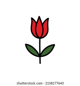 tulip doodle icon, vector illustration