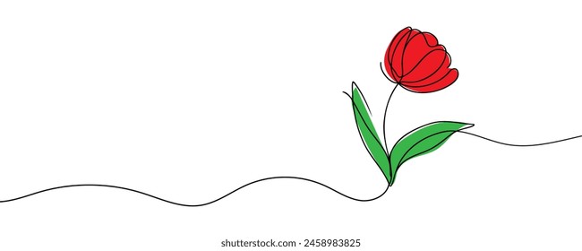 El tulipán se dibuja en una línea continua