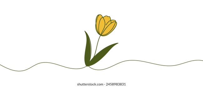 The tulip is drawn in one continuous line