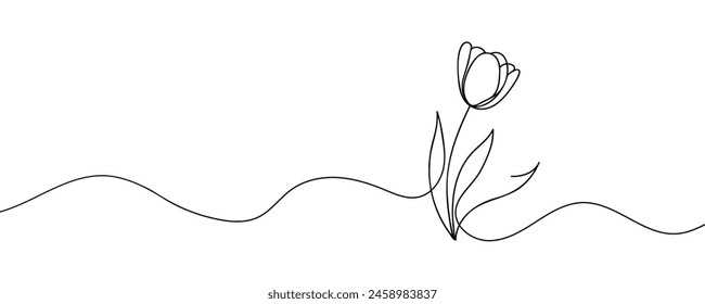 The tulip is drawn in one continuous line