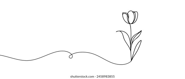 The tulip is drawn in one continuous line