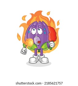 the tulip eat hot chilie mascot. cartoon vector