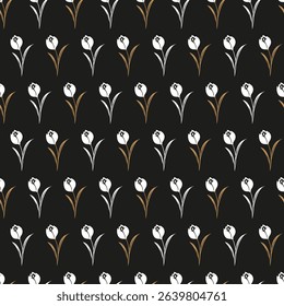 Tulip Elegance Bloom Serenade Garden Vector Pattern can be use for background and apparel design