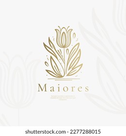 Emblema de tulipán sobre un fondo blanco. Plantilla de flor vectorial. Elementos de diseño coloridos. Motivos tradicionales turcos e indios. Ideal para tejidos y textiles, papel pintado, embalaje o cualquier idea deseada.