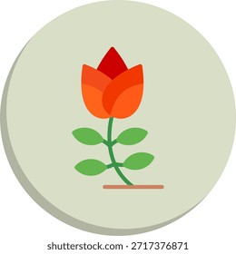 Icono de estilo de círculo plano de tulipán