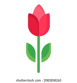 tulip flat clipart vector illustration