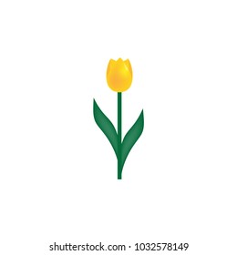 Tulip flat icon. Vector illustration of yellow flower.