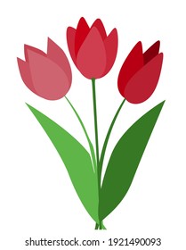 Tulip flat vector icon, spring flowers, 8 march. Women`s day. Vector illustration.