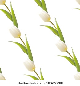 Tulip, floral background, seamless pattern. Vector illustration.